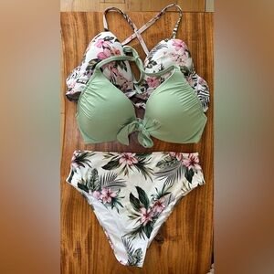 Shade & Shore Pink and White Bikini